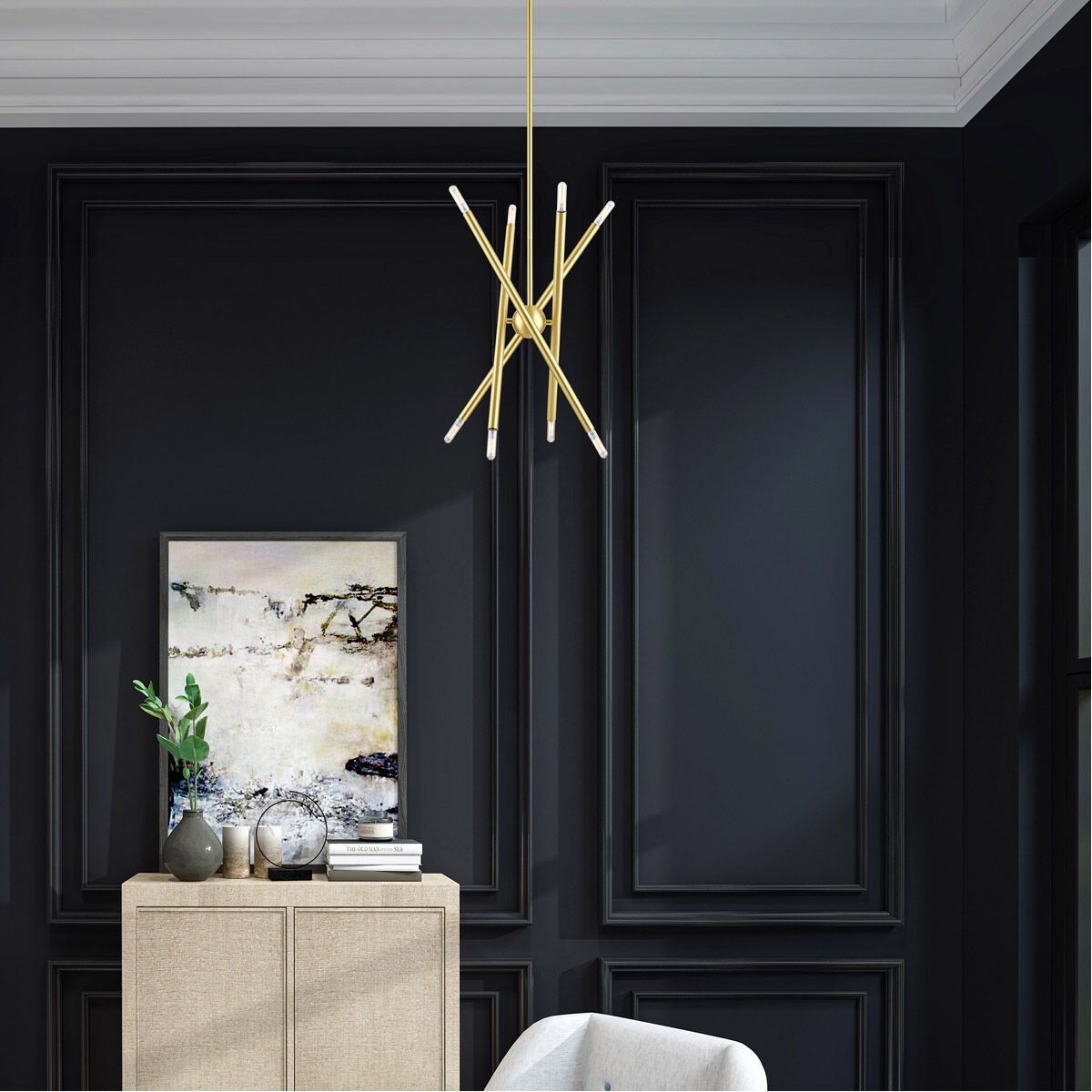 Soho 8 Light 20 inch Satin Brass Chandelier Ceiling Light