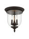 Legacy 3 Light 12 inch Bronze Flush Mount Ceiling Light
