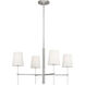 kate spade new york Monroe 4 Light 28 inch Polished Nickel Chandelier Ceiling Light in Polished Nickel / Gloss White