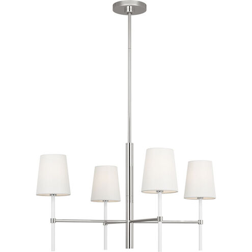 kate spade new york Monroe 4 Light 28 inch Polished Nickel Chandelier Ceiling Light in Polished Nickel / Gloss White