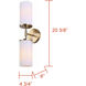Kinslea 2 Light 6 inch Gold Vanity Light Wall Light in White Glass