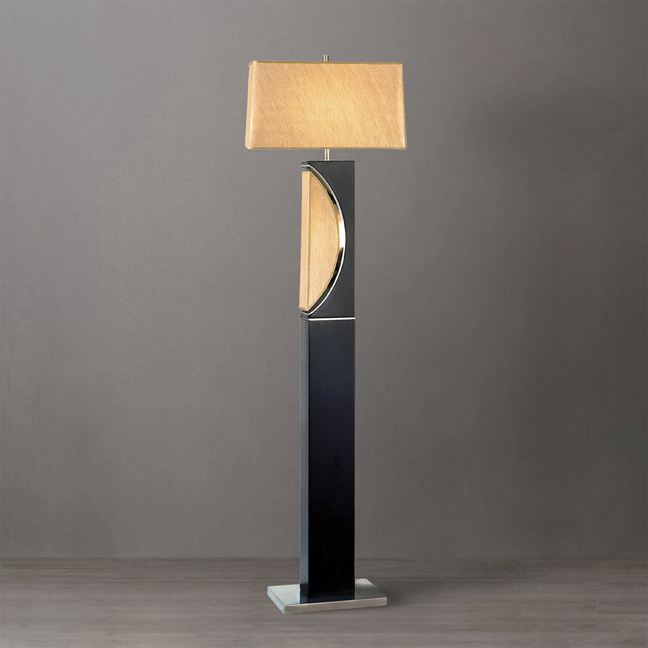 Half Moon 63 inch 100.00 watt Espresso and Brushed Nickel Floor Lamp Portable Light