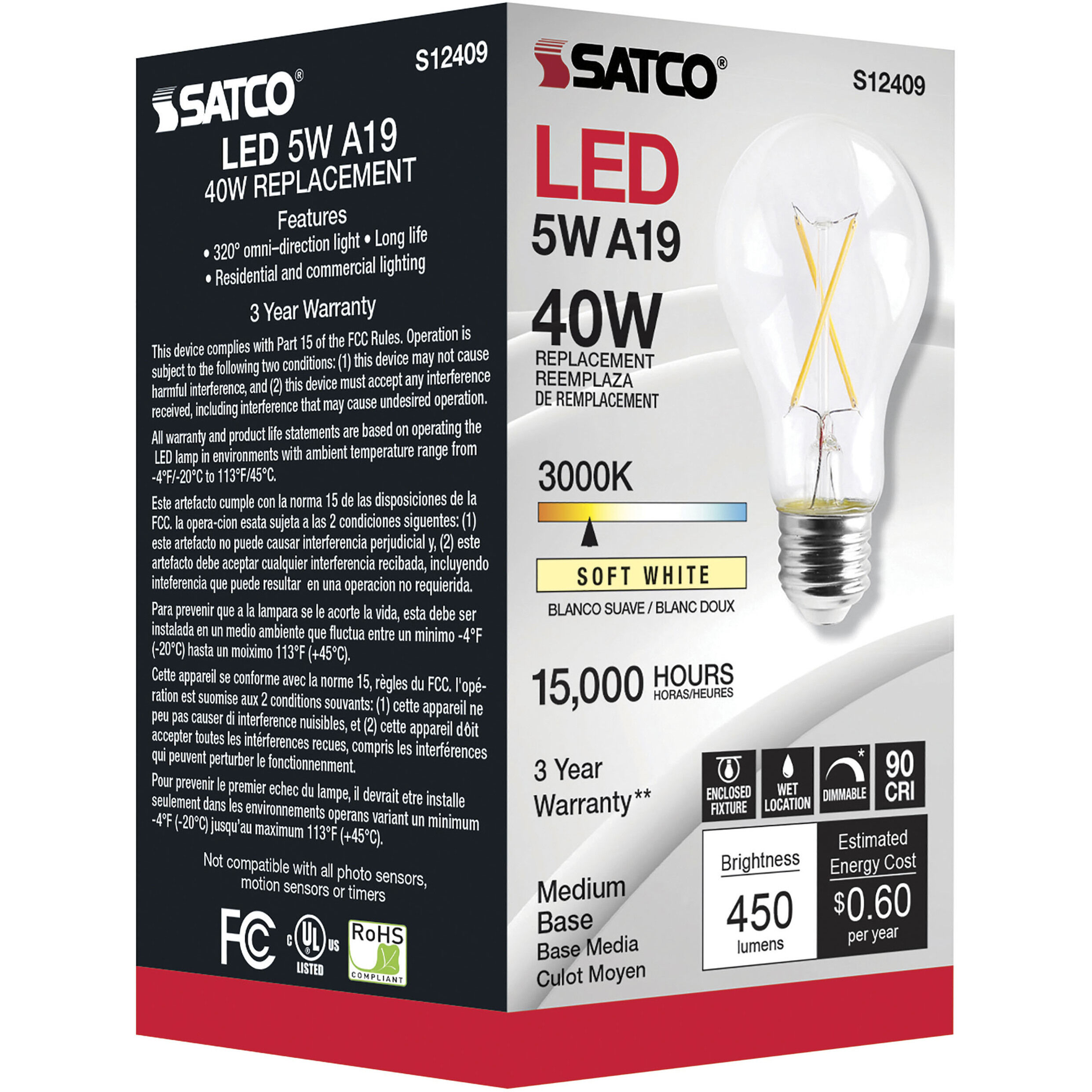 Lumos LED Medium 5.00 watt 120 3000K Light Bulb