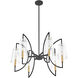 Hanley 6 Light 32 inch Matte Black and Warm Brass Chandelier Ceiling Light