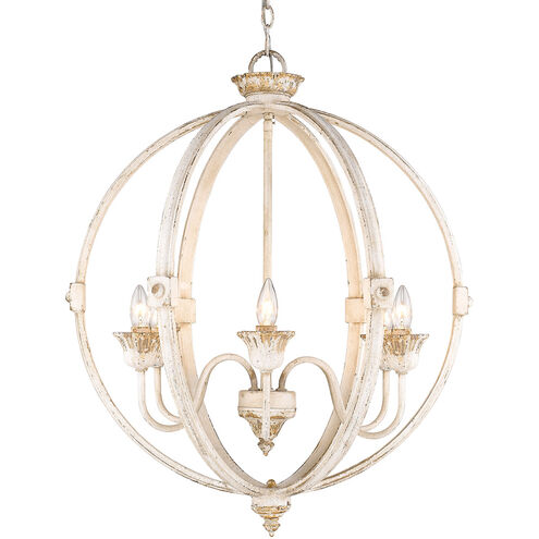 Jules 6 Light 26 inch Antique Ivory Chandelier Ceiling Light