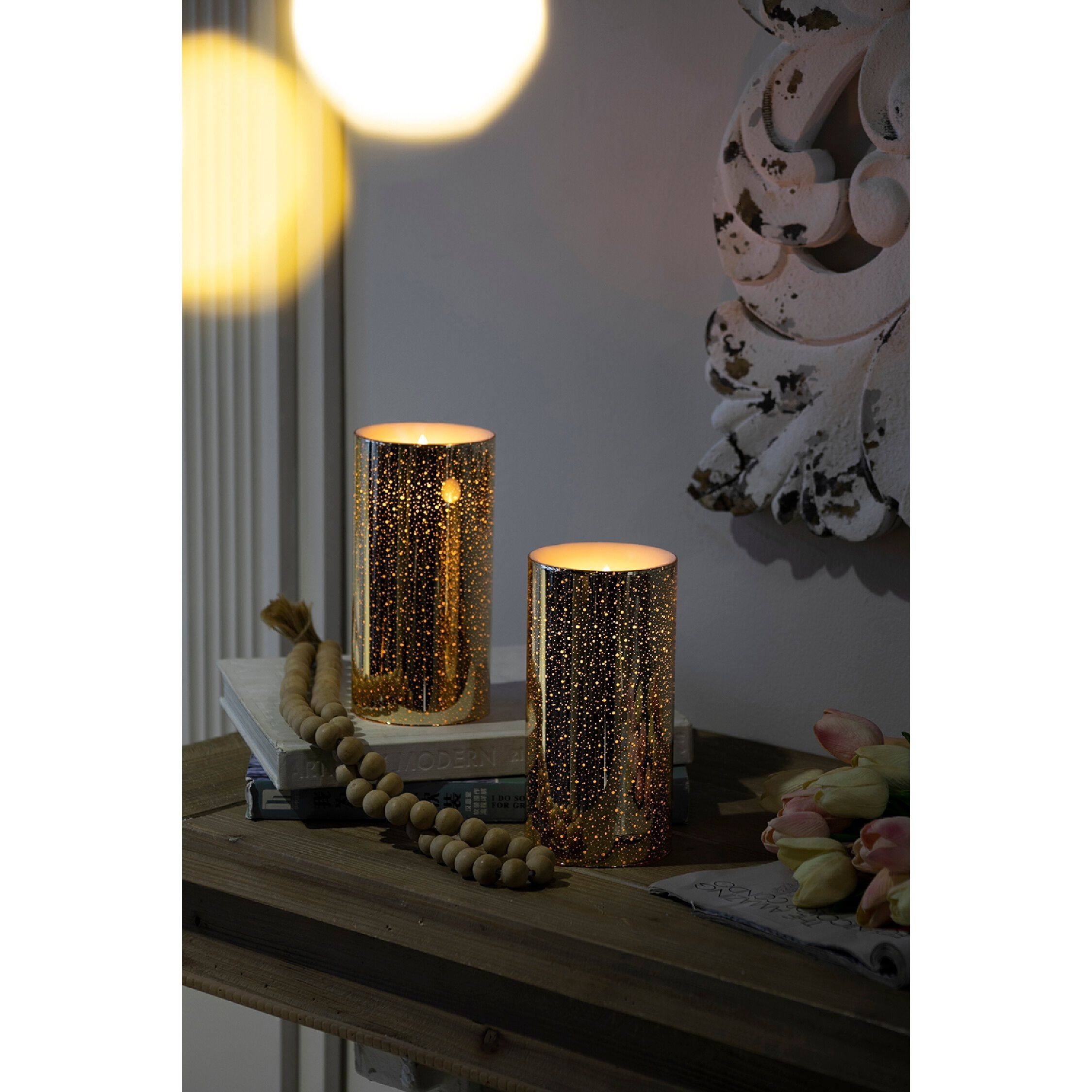 Speckled 8 X 4 inch LED Candle