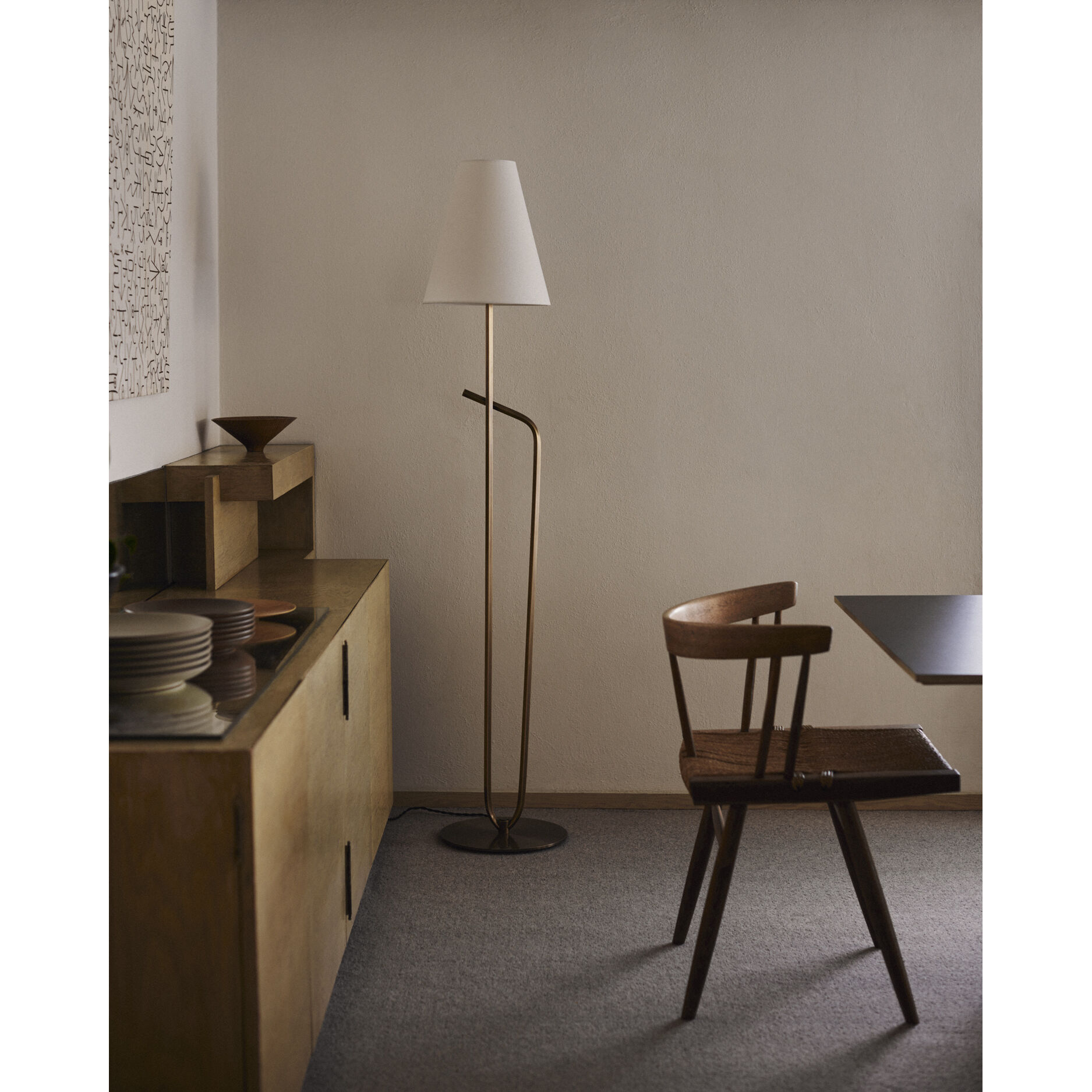 Pearce 64 inch 60.00 watt Patina Brass Floor Lamp Portable Light