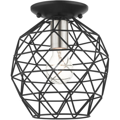 Geometrix 1 Light 8 inch Black Flush Mount Ceiling Light