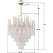 Ollie 21 Light 33.25 inch Aged Brass Chandelier Ceiling Light in Sand Glass Clear