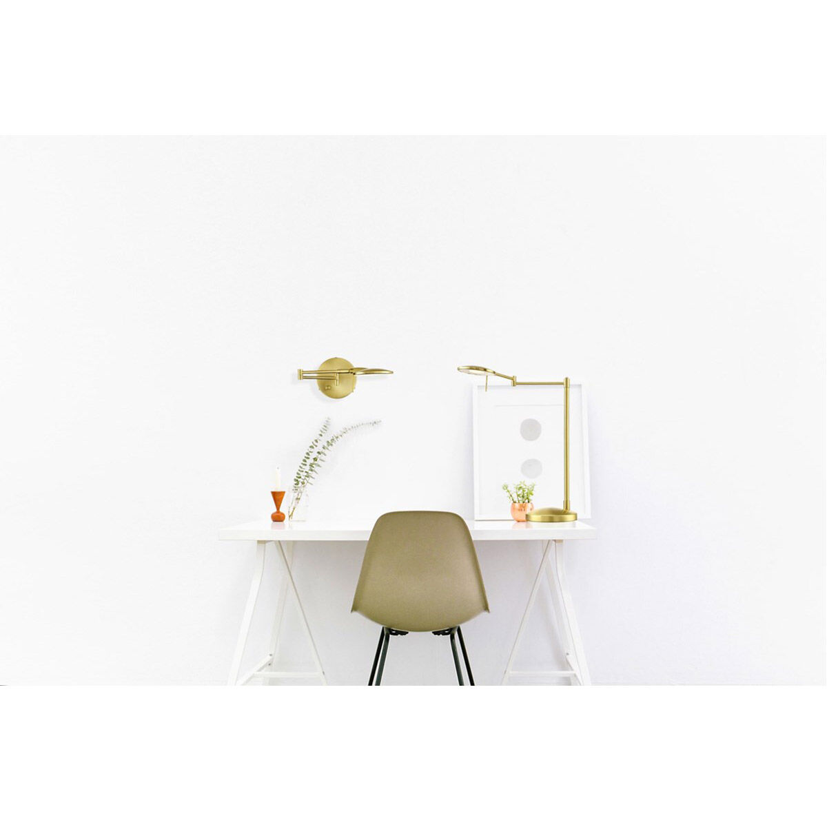 Dessau Turbo 18 inch 10 watt Satin Brass Desk Lamp Portable Light 