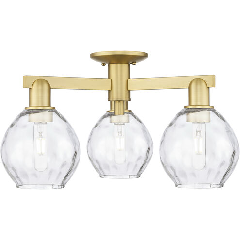 Arcadia Waverly 3 Light 24 inch Satin Gold Semi-Flush Mount Ceiling Light