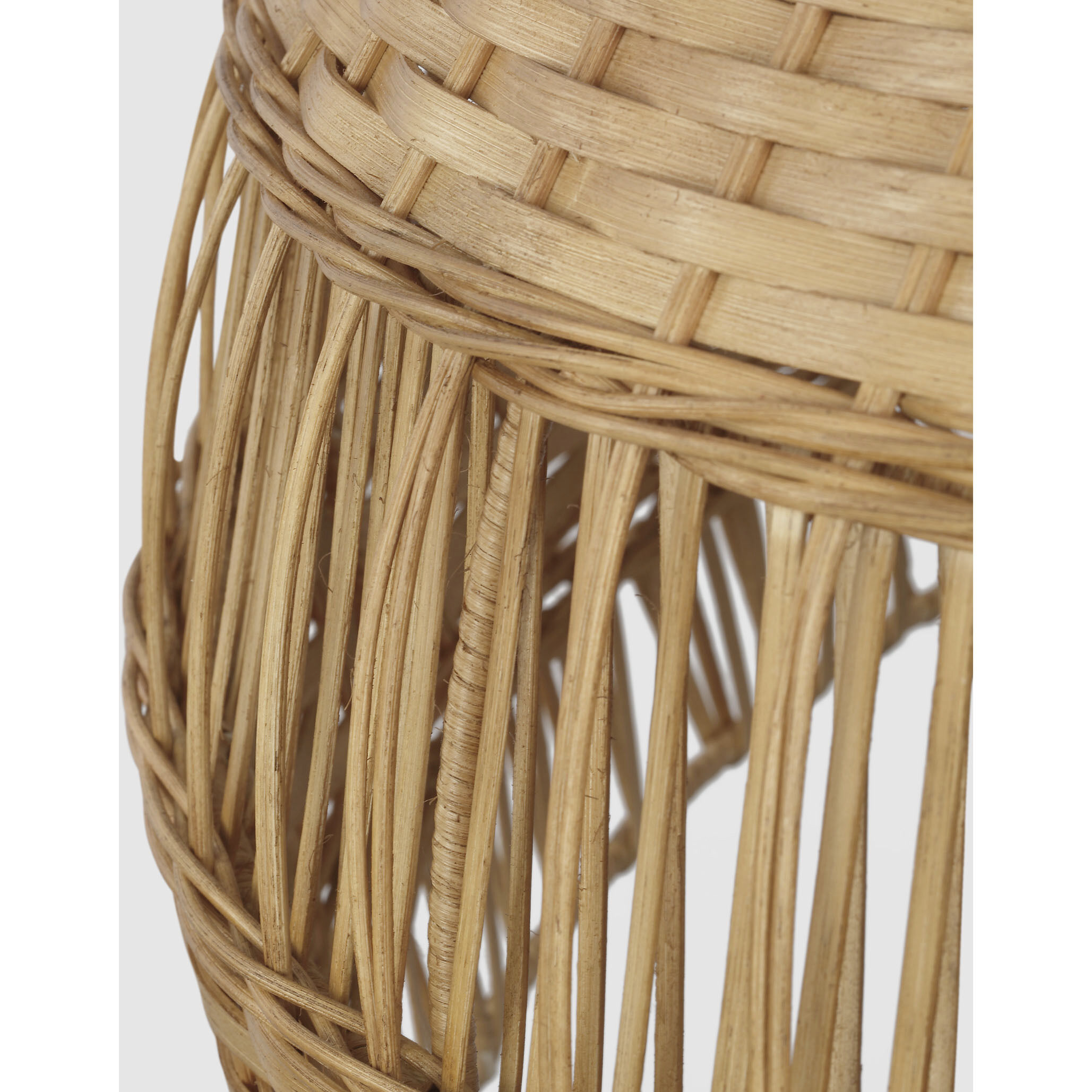 Marie Flanigan Whit LED 30.75 inch Soft Brass and Natural Wicker Dome Hanging Shade Ceiling Light, Extra Large