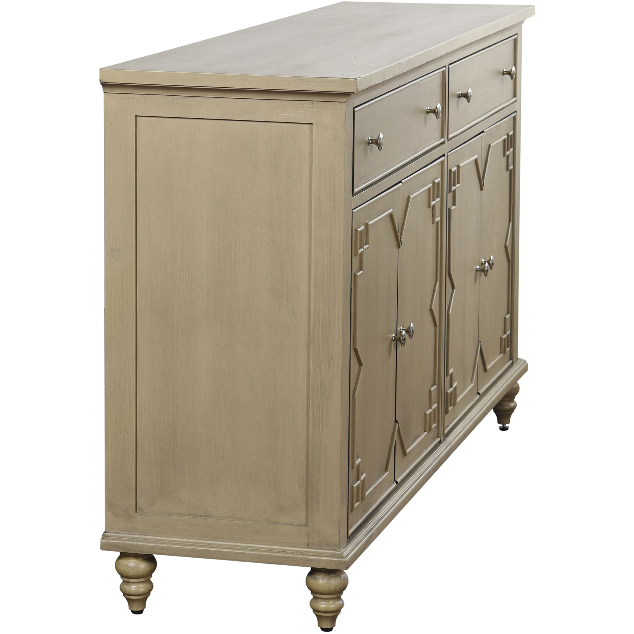 Crawford 59 X 15.7 inch Beige Brushed and Silver Sideboard