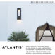 Atlantis LED 24 inch Satin Black Outdoor Wall Mount Lantern, Large