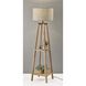 Kirby 59.75 inch 150.00 watt Natural Wood Shelf Floor Lamp Portable Light
