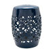 Pawling 18 inch Navy Outdoor Garden Stool, Cylinder, Hand Crafted