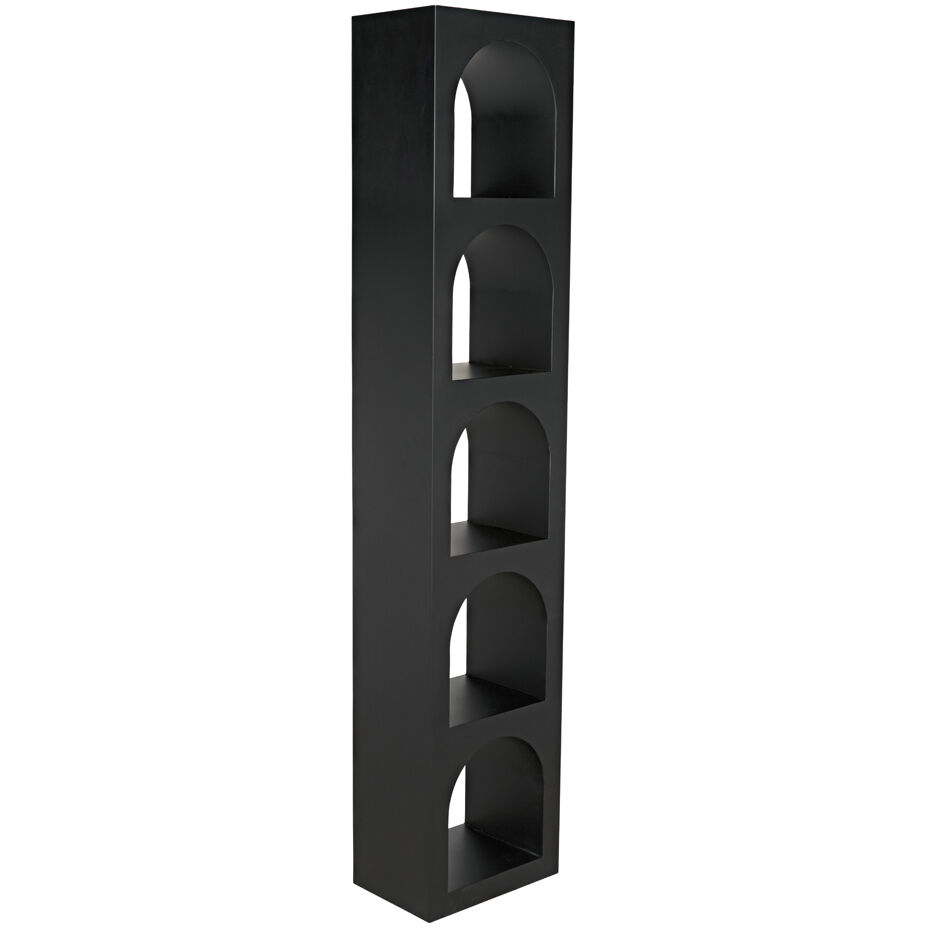Aqueduct Matte Black Bookcase, C