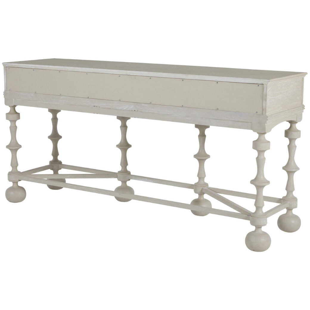Arrington 76 X 21 inch Cerused White / Antique Brass Console Table