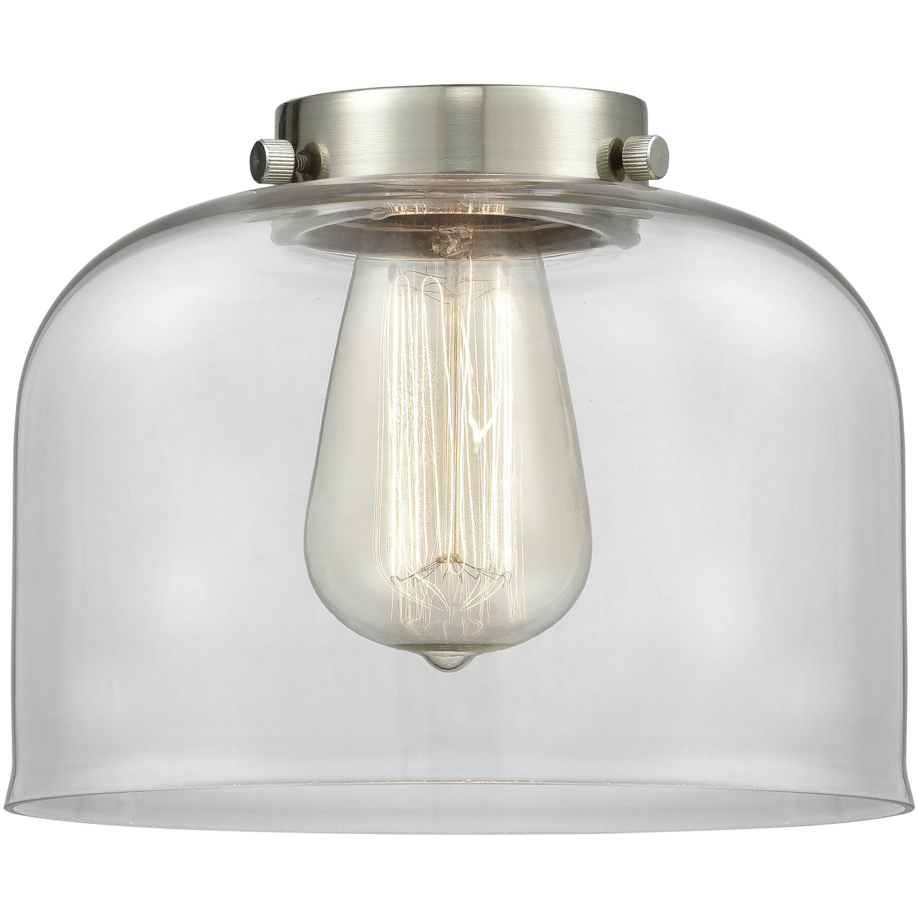 Franklin Restoration Bell LED 8 inch Brushed Satin Nickel Mini Pendant Ceiling Light in Clear