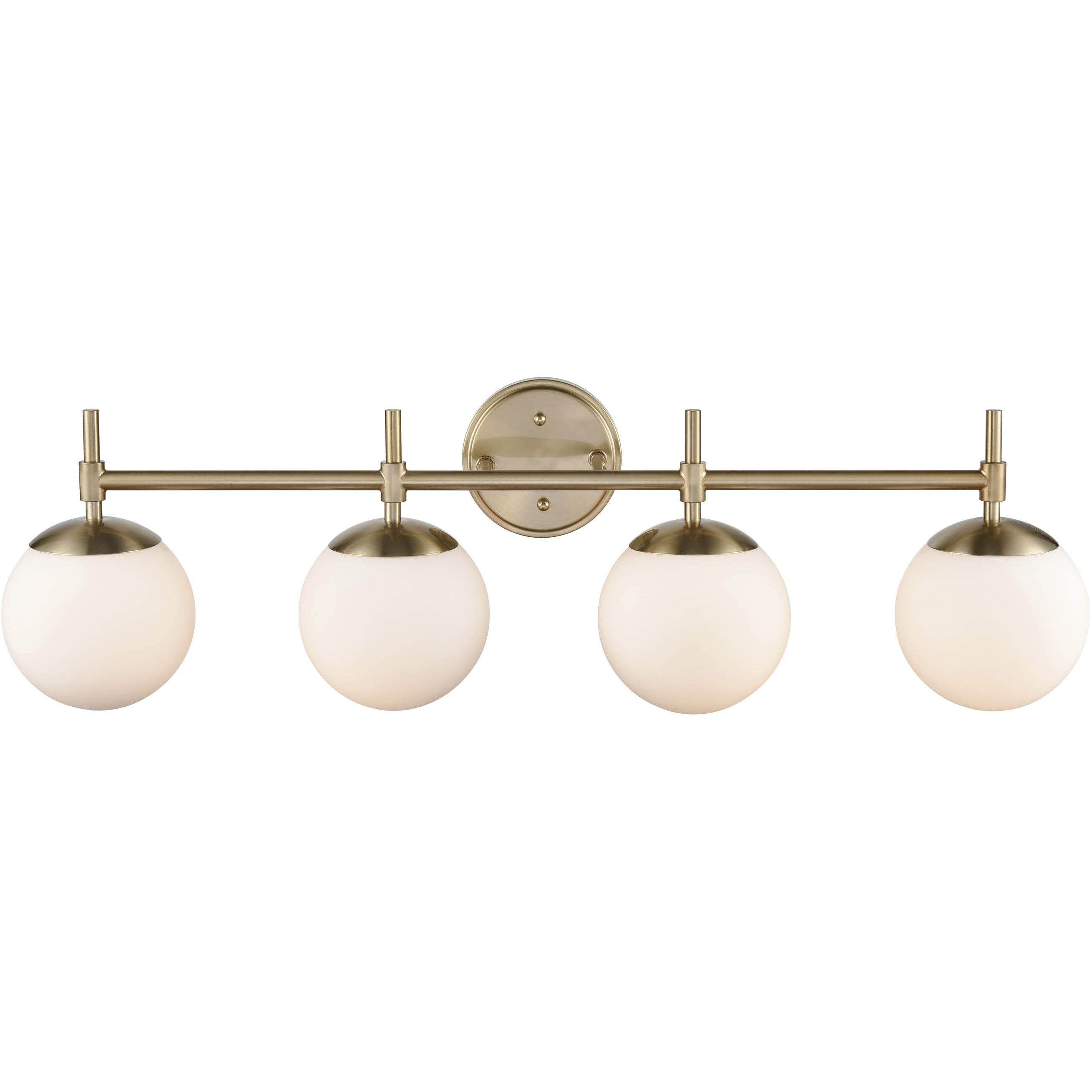 None 4 Light 33 inch Modern Gold Bathroom Vanity Light Wall Light