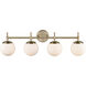 None 4 Light 33 inch Modern Gold Bathroom Vanity Light Wall Light