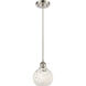 Ballston White Mouchette 1 Light 6 inch Brushed Satin Nickel Cord Hung Mini Pendant Ceiling Light