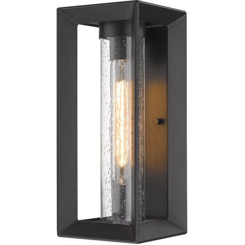 Smyth 1 Light 14 inch Natural Black Outdoor Wall Mount in Seeded Glass
