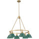 Orwell 6 Light 29 inch Brushed Champagne Bronze Chandelier Ceiling Light in Pine Green