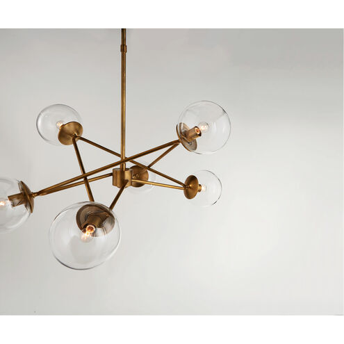 AERIN Turenne 6 Light 33.5 inch Hand-Rubbed Antique Brass Dynamic Chandelier Ceiling Light, Large