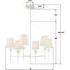 Broche 6 Light 32 inch Matte White Chandelier Ceiling Light