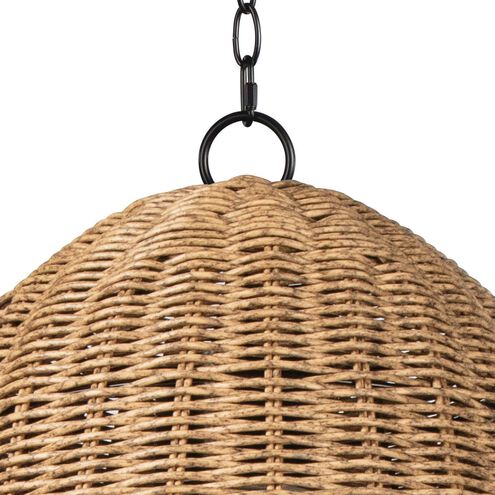 Beehive 1 Light 14.25 inch Natural Outdoor Pendant, Small