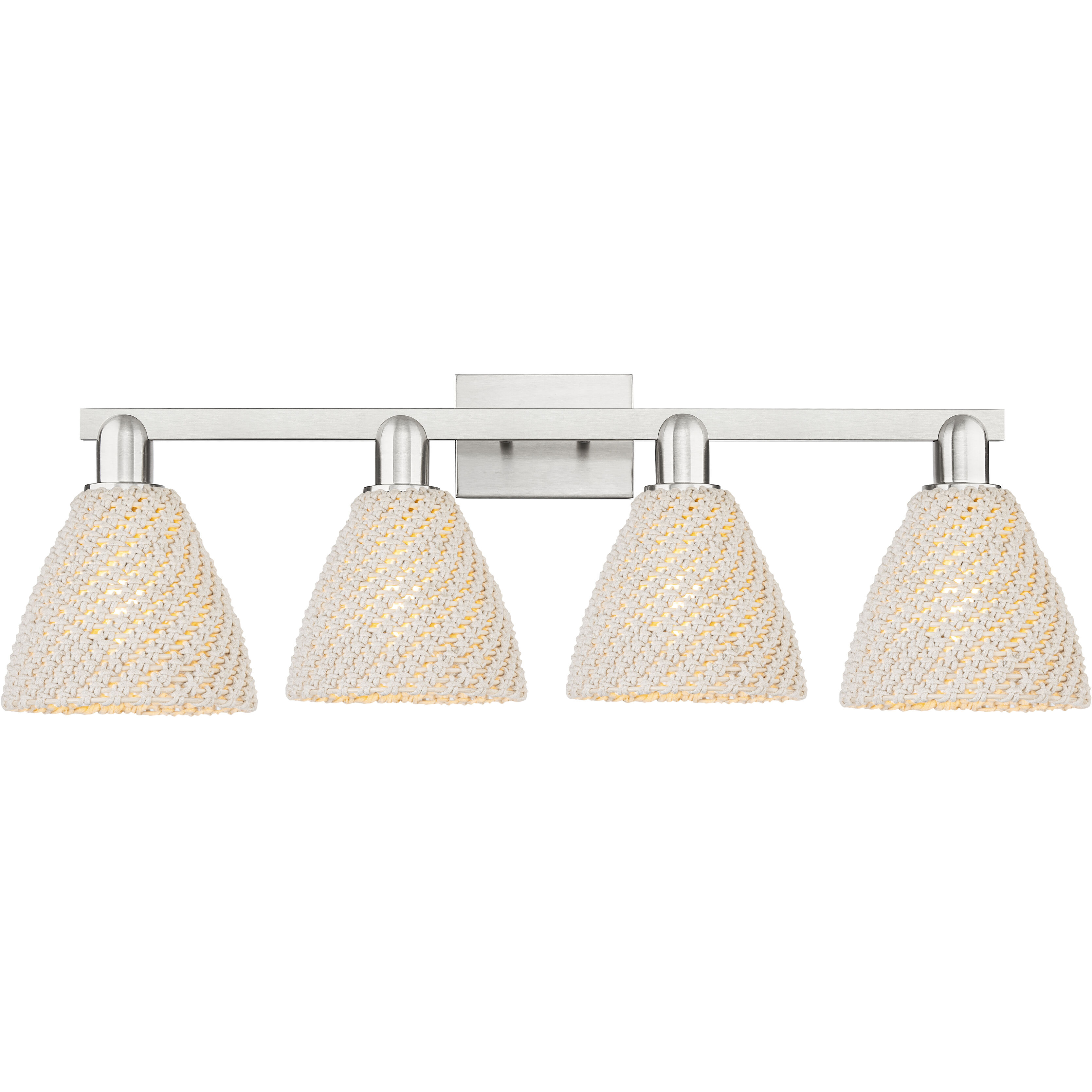 Natural Ballston Dome 4 Light 36 inch Brushed Satin Nickel Bath Vanity Light Wall Light