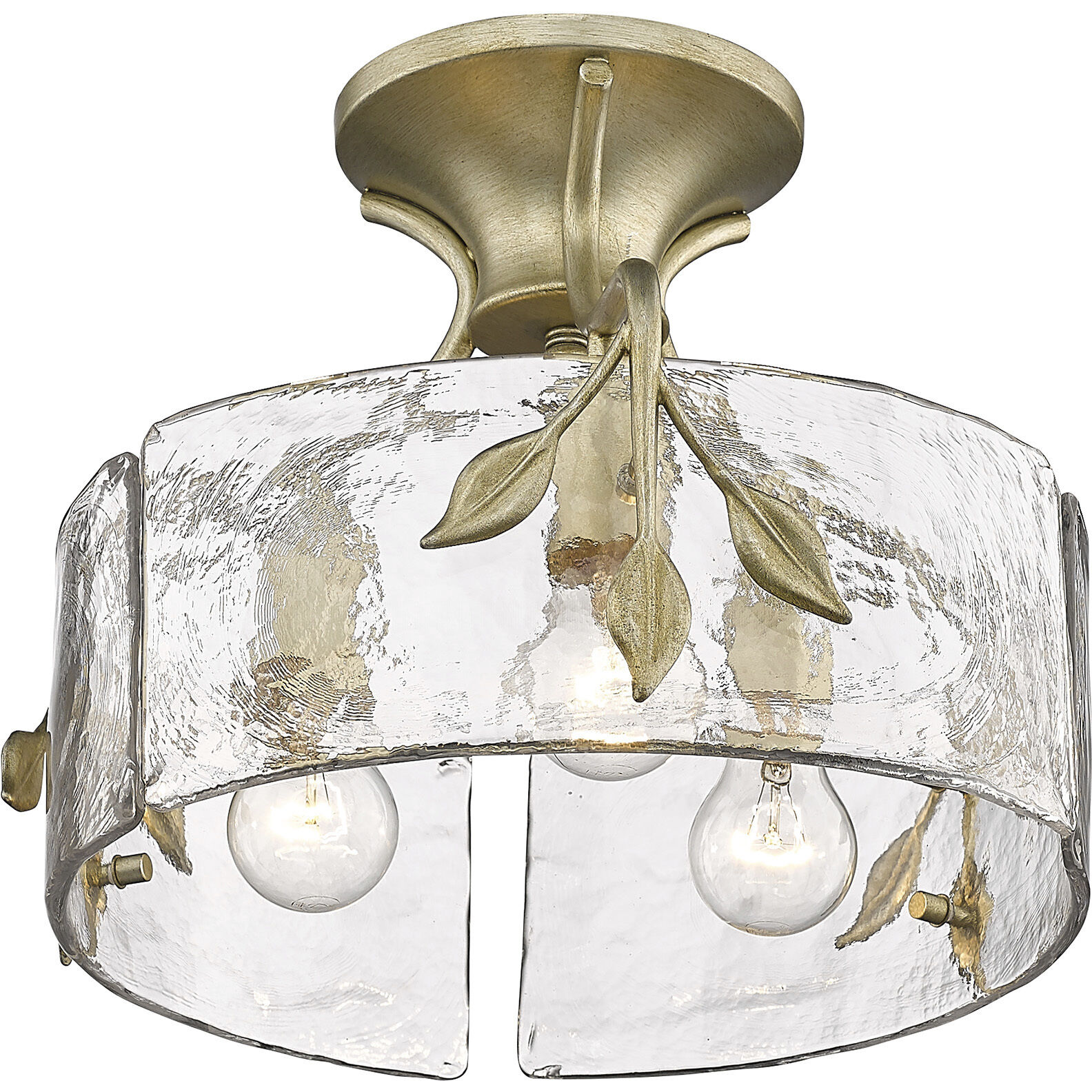 Calla 3 Light 15.13 inch White Gold Semi-Flush Mount Ceiling Light