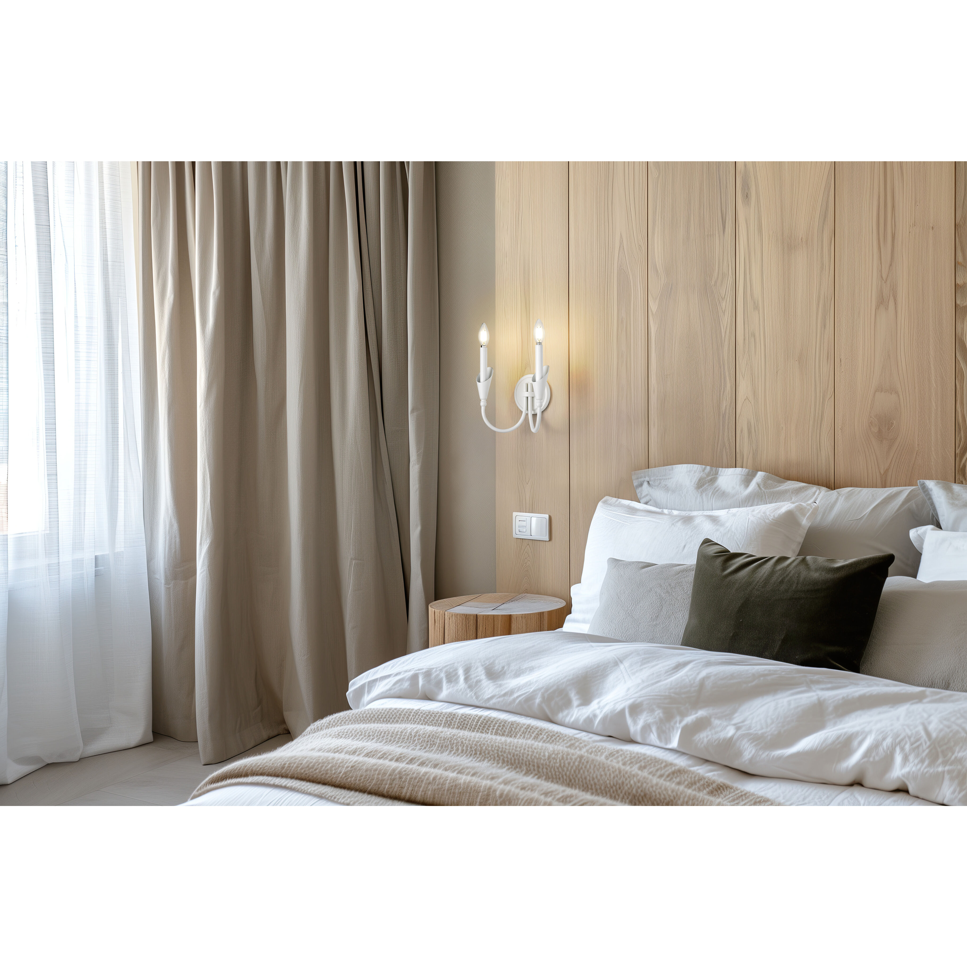 Claudelle Wall Sconce Wall Light in Textured White