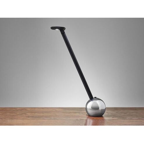 Kiu 4 inch 7.00 watt Chrome and Black Desk Lamp Portable Light, ADS360