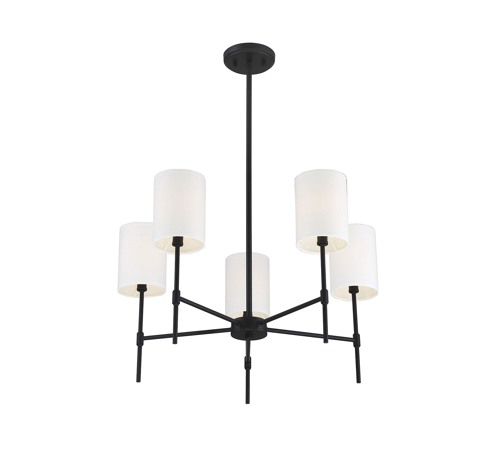 Traditional 5 Light 25 inch Matte Black Chandelier Ceiling Light