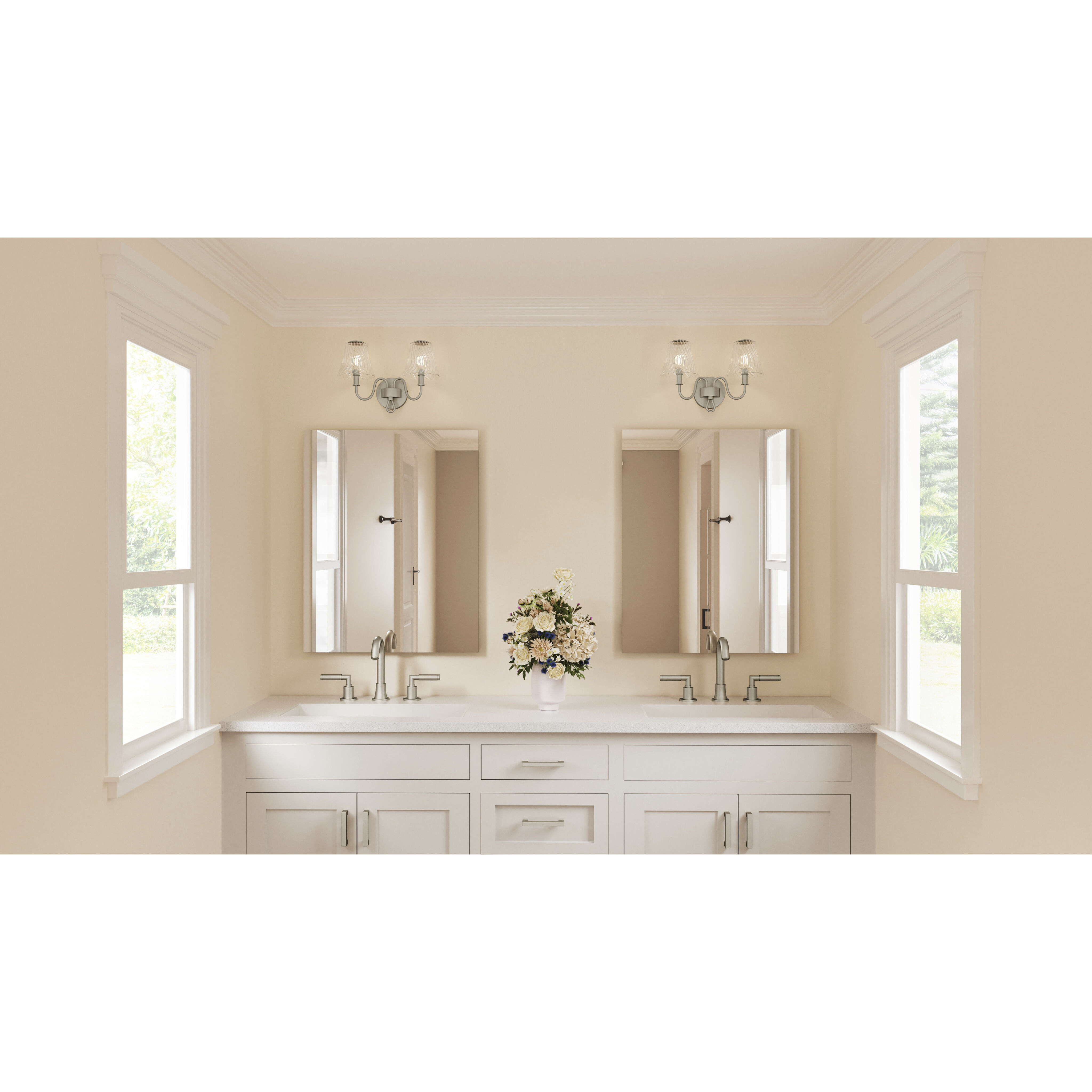 McKinney 2 Light 15.5 inch Brushed Nickel Bath Light Wall Light, Medium