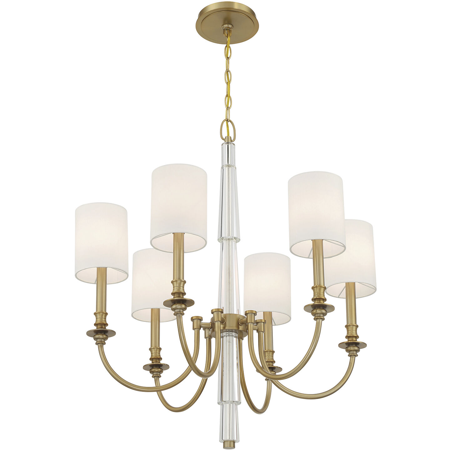 Lloyd 6 Light 26 inch Aged Brass Chandelier Ceiling Light