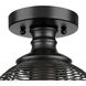 Calypso 1 Light 7.63 inch Matte Black Semi-Flush Mount Ceiling Light