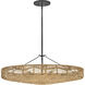 Ophelia 30 inch Black Indoor Foyer Pendant Ceiling Light in Natural