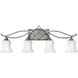 Brooke 4 Light 31.25 inch Antique Nickel Vanity Light Wall Light