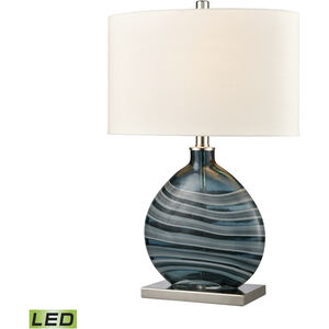 Portview 22 inch 9.00 watt Teal with Polished Nickel Table Lamp Portable Light