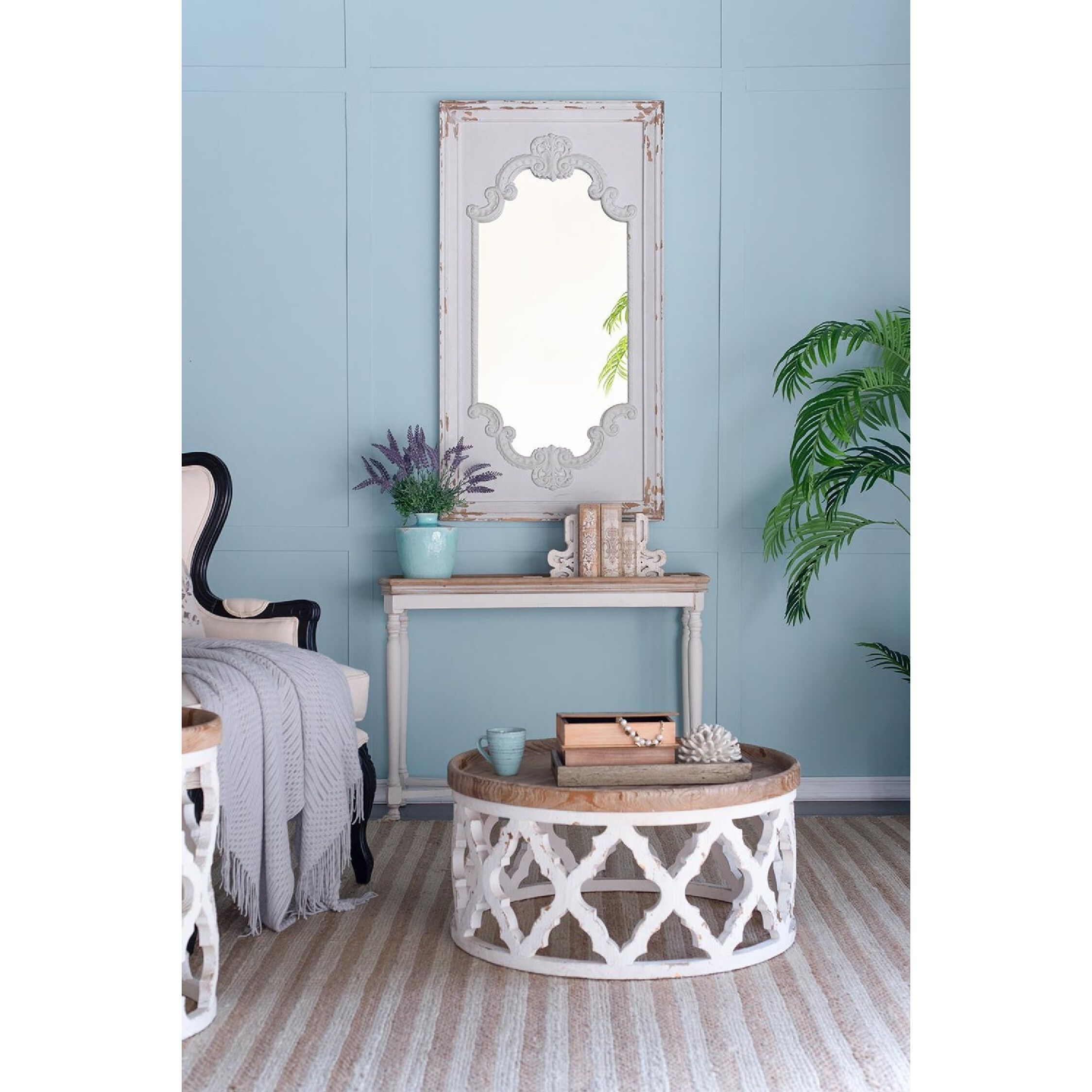 Anita 32 X 31.9 inch Natural/White Coffee Table