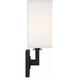 Durham Bath Wall Light in Black Forged