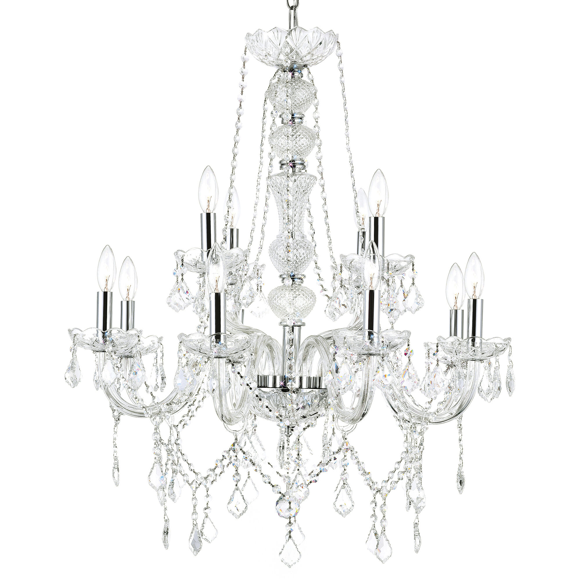 Princeton 12 Light 30 inch Chrome Down Chandelier Ceiling Light