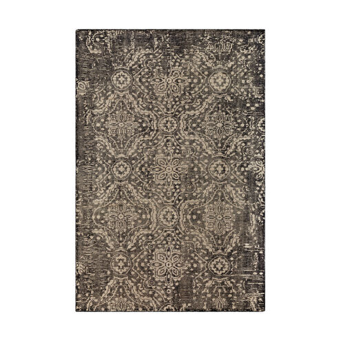 Hoboken 108 X 72 inch Black/Ivory Rugs, Wool