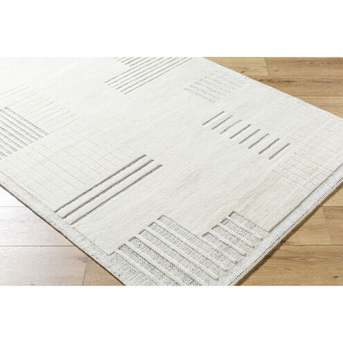 Molde 120 X 96 inch Light Silver/Off-White/Silver Handmade Rug in 8 x 10