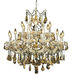 Maria Theresa 19 Light 30 inch Chrome Dining Chandelier Ceiling Light in Golden Teak