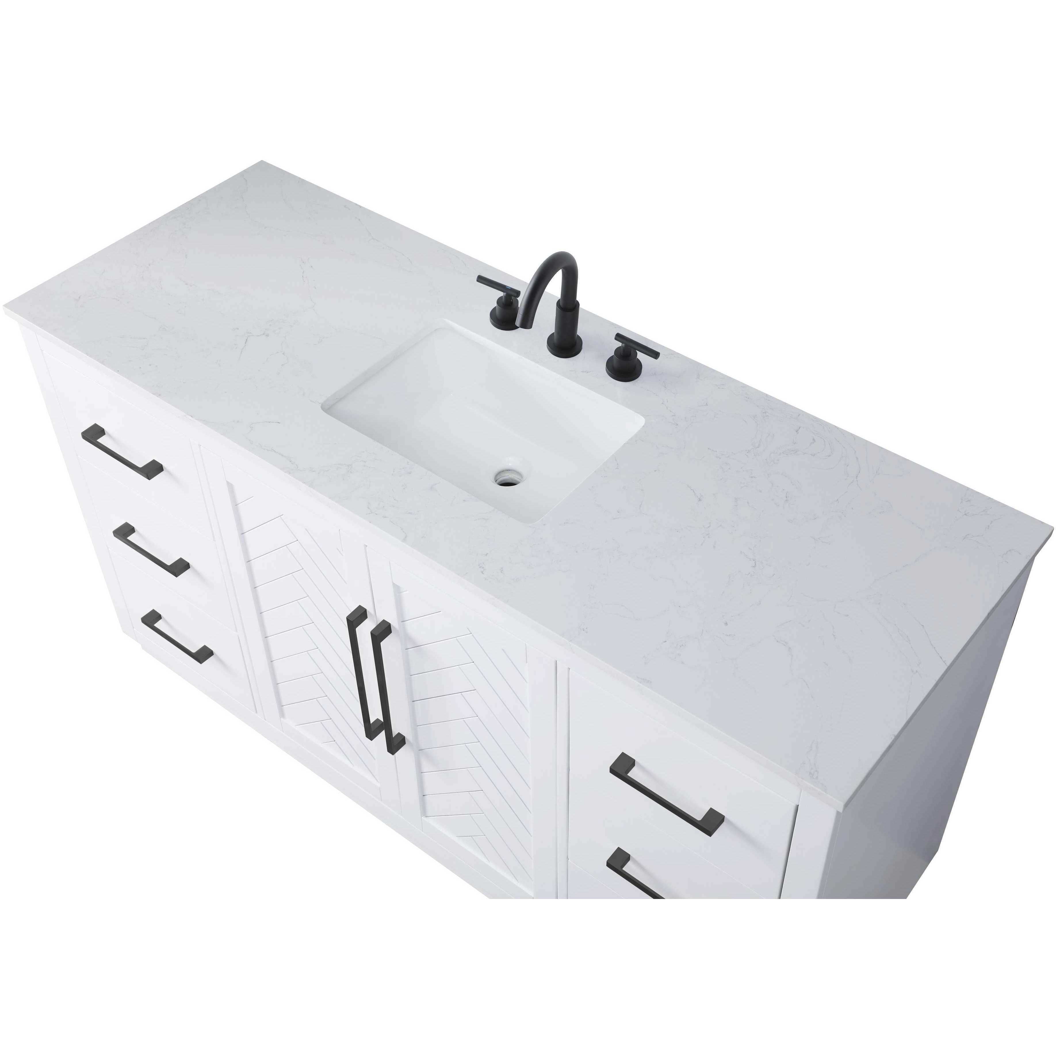 Chase 60 X 34 inch White Bathroom Vanity Cabinet