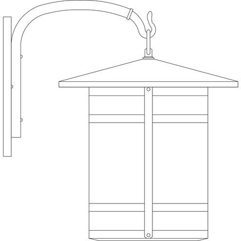 Berkeley 1 Light 19 inch Rustic Brown Outdoor Wall Mount in Off White